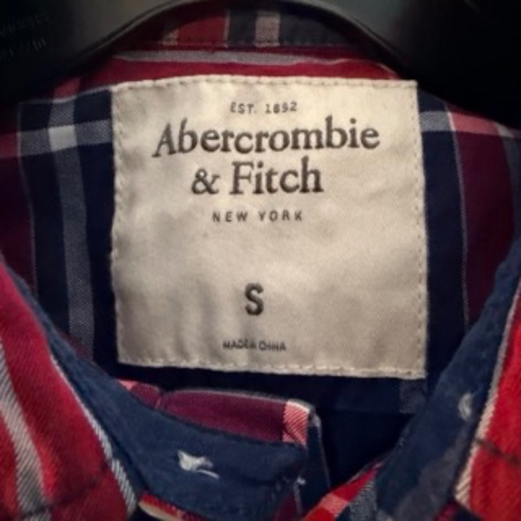 Abercrombie & Fitch Men Plaid Shirt (Small) - Picture 3 of 3
